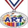 Art White Trellis Medal Silver, 2.5" Artist Prizes, Kids Art Trophy Medal Awards 50 Pack Prime view 1