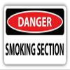 Zirni Danger Smoking Section Slogan Sign Sticker Decal Design view 1