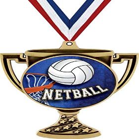 Netball Trophy Cup Medal Gold, 3" Netball Prizes, Kids Netball Trophy Medal Awards 50 Pack Prime