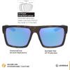 Leupold Becnara Performance Eyewear with Matte Tortoise Frames and Blue Mirror Polarized Lenses view 2