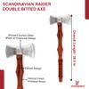 Armory Replicas Viking Raider Double Bitted War Axe - Hand Crafted Tempered Carbon Steel Norse Inspired Battle Axe w/Genuine Leather Sheath view 2