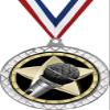 Microphone White Trellis Medal Silver, 2.5" Microphone Soloist Prizes, Kids Microphone Trophy Medal Awards 100 Pack view 1