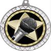Microphone White Trellis Medal Silver, 2.5" Microphone Soloist Prizes, Kids Microphone Trophy Medal Awards 100 Pack view 2