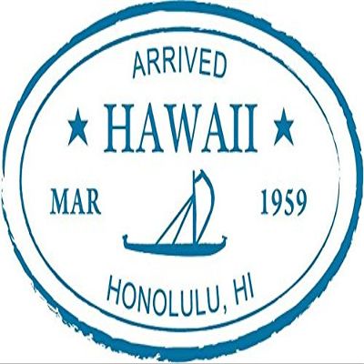 Zirni Honolulu Hawaii Passport Travel Retro Adventure Stamp Sticker Decal Design
