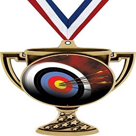 Archery Trophy Cup Medal Gold, 3" Archery Board Prizes, Kids Archery Target Trophy Medal Awards 10 Pack Prime