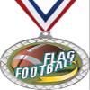 Flag Football White Trellis Medal Silver, 2.5" Flag Football Prizes, Kids Flag Football Trophy Medal Awards 100 Pack view 1