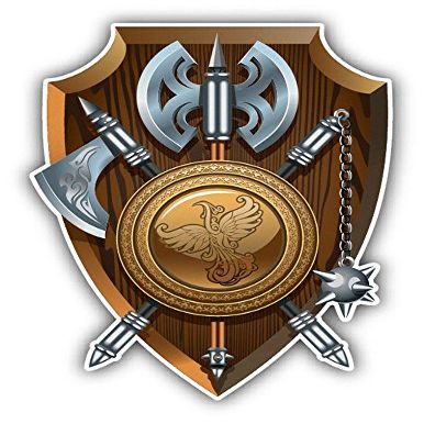 Zirni Coat of Arms Labrys Ace Morgenstern Shield Sticker Decal Design