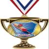 Cricket Trophy Cup Medal Gold, 3" Cricket Bat Prizes, Kids Cricket Trophy Medal Awards 100 Pack view 1