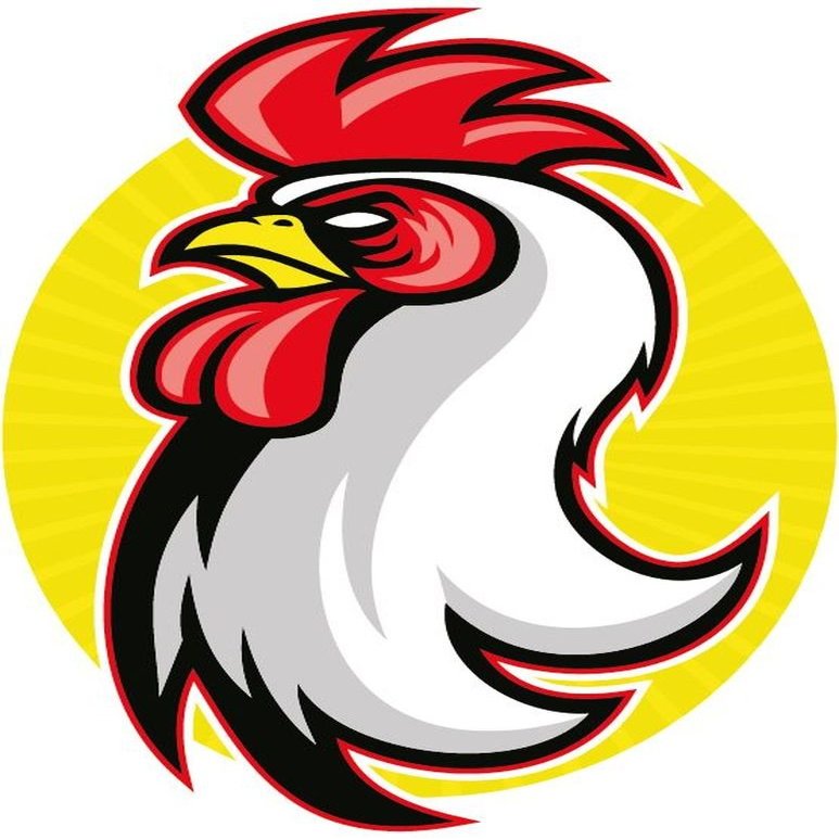 Zirni Cartoon Angry Chicken Cock Mascot Sticker Decal Design