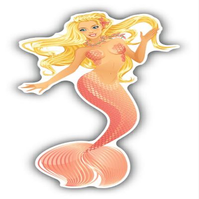 Zirni Mermaid Golden Sexy Sticker Decal Design