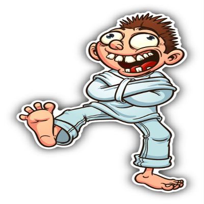 Zirni Guy Straight Jacket Crazy Cartoon Sticker Decal Design