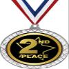 2nd Place White Trellis Medal Silver, 2.5" Second Place Prizes, Kids Second Place Trophy Medal Awards 50 Pack Prime view 1