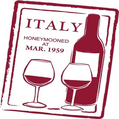 Zirni Wine Italy Passport Travel Retro Adventure Stamp Sticker Decal Design