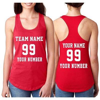 CRAZYDAISYWORLD Customized Lady Tanktop - Your Own Personalized 2 Side Custom Women Racerback Jerseys Small Red