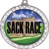 Sack Race White Trellis Medal Silver, 2.5" Sack Race Prizes, Kids Sack Race Trophy Medal Awards 50 Pack view 2