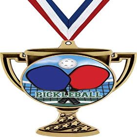Pickleball Trophy Cup Medal Gold, 3" Pickleball Prizes, Kids Pickleball Trophy Medal Awards 100 Pack Prime