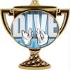 Diving Trophy Cup Medal Gold, 3" Swim Dive Team Prizes, Kids Swimming Trophy Medal Awards 100 Pack view 2