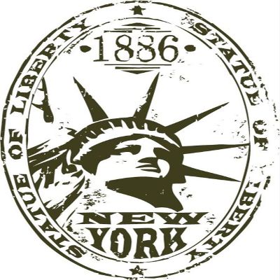 Zirni New York USA United States Travel Retro Stamp Sticker Decal Design