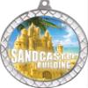 Sandcastle Building Competition White Trellis Medal Silver, 2.5" Sandcastle Prizes, Kids Sandcastle Building Trophy Medal Awards 10 Pack Prime view 2