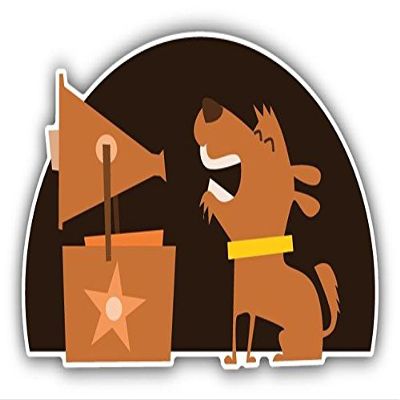 Zirni Dog Bark Mouthpiece Cartoon Sticker Decal Design