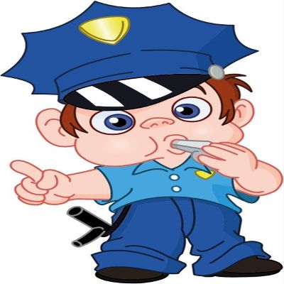 Zirni Cartoon Funny Policeman Whistle Sticker Decal Design