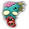 Zombie Head Cry Crazy Sticker Decal Design view 1