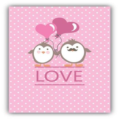 Zirni Penguins Heart Love Romantice Sticker Decal Design