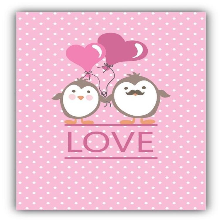 Zirni Penguins Heart Love Romantice Sticker Decal Design