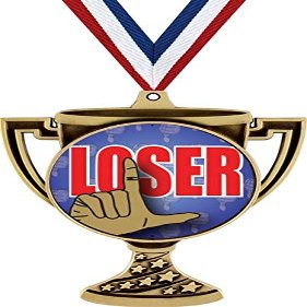 Loser Trophy Cup Medal Gold, 3" Funny Last Place Prizes, Kids Joke Trophy Medal Awards 50 Pack Prime