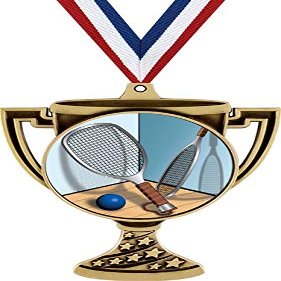 Racquetball Trophy Cup Medal Gold, 3" Racquetball Prizes, Kids Racquetball Trophy Medal Awards 50 Pack