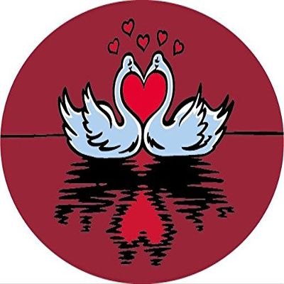Zirni Swans in Love Hearts Sticker Decal Design