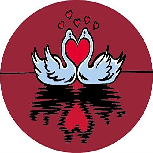 Zirni Swans in Love Hearts Sticker Decal Design