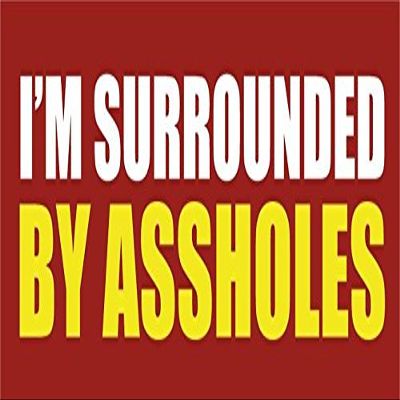 Zirni I'm Surrounded by Assholes Slogan Sticker Decal Design