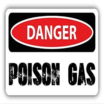 Zirni Danger Poison Gas Slogan Sign Sticker Decal Design