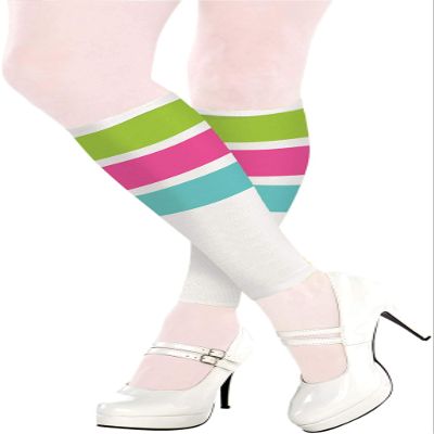 Multicolor Awesome Party Leg Warmers (Adult Size) 2 Pcs. - Vibrant, Cozy and Fun - Perfect for Dancing, Costume Parties, or Adding Retro Flair to Your Style
