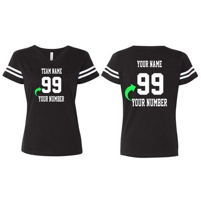 Customized Lady Cotton Jersey - Your Own Personalized 2 Side Custom Cotton Women - Custom Team Uniform 2X-Large Black
