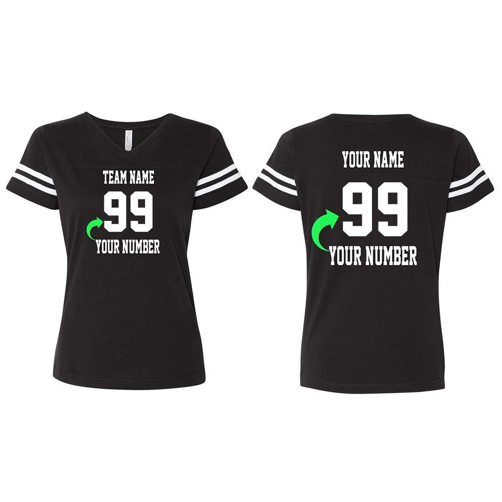 Customized Lady Cotton Jersey - Your Own Personalized 2 Side Custom Cotton Women - Custom Team Uniform 2X-Large Black