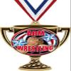 Arm Wrestling Trophy Cup Medal Gold, 3" Wrestling Prizes, Kids Arm Wrestler Trophy Medal Awards 50 Pack Prime view 1