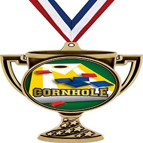 Cornhole Trophy Cup Medal Gold, 3" Cornhole Prizes, Kids Cornhole Trophy Medal Awards 50 Pack Prime