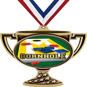 Cornhole Trophy Cup Medal Gold, 3" Cornhole Prizes, Kids Cornhole Trophy Medal Awards 50 Pack Prime