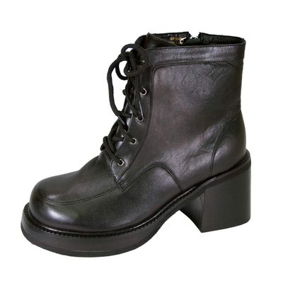 Peerage Pauly (B5888M) Men's Medium Width 7 Inch Comfort Leather Boots Black 8