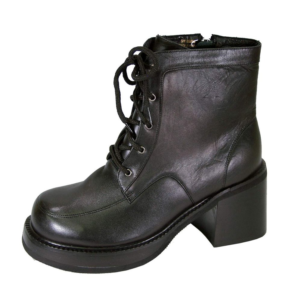 Peerage Pauly (B5888M) Men's Medium Width 7 Inch Comfort Leather Boots Black 8