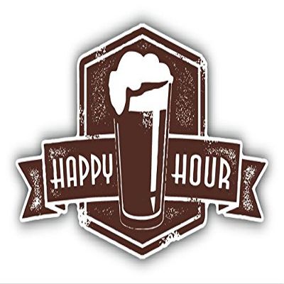 Zirni Happy Hour Beer Pint Grunge Stamp Sticker Decal Design