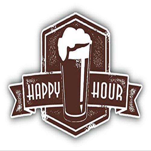 Zirni Happy Hour Beer Pint Grunge Stamp Sticker Decal Design