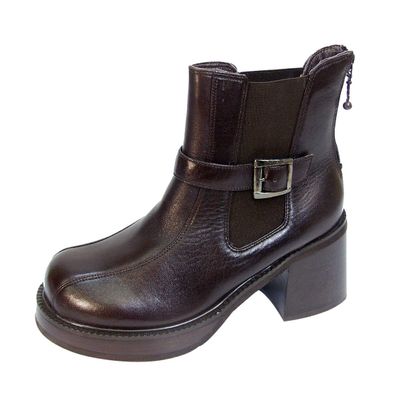 Peerage Ricky (B5879M) Men's Medium Width 7 Inch Comfort Leather Boots Brown 10