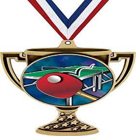 Table Tennis Trophy Cup Medal Gold, 3" Table Tennis Prizes, Kids Table Tennis Trophy Medal Awards 10 Pack Prime
