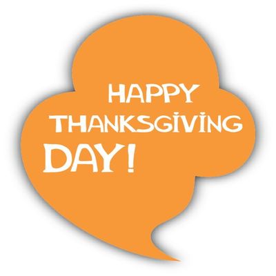 Zirni Happy Thanksgiving Day Speech Bubble Autumn Sticker Decal Design