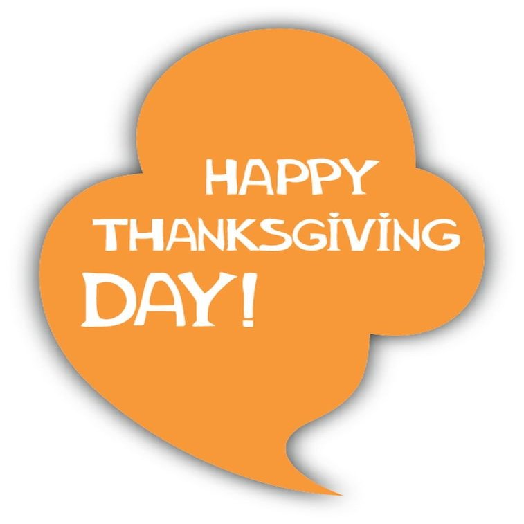 Zirni Happy Thanksgiving Day Speech Bubble Autumn Sticker Decal Design