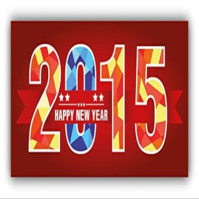 Zirni 2015 Happy New Year Triangulated Sticker Decal Design