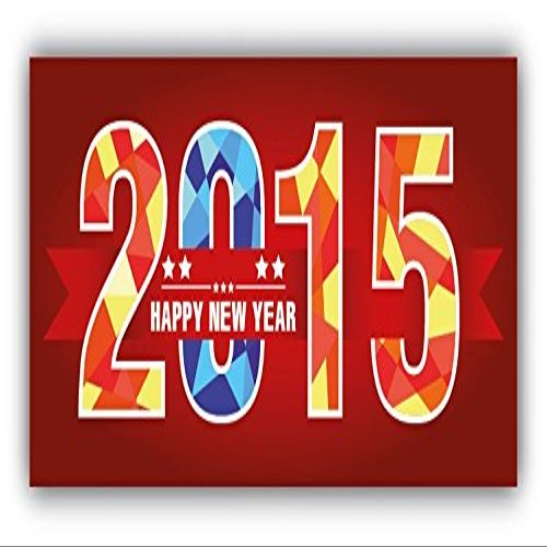 Zirni 2015 Happy New Year Triangulated Sticker Decal Design